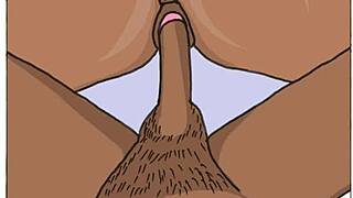 Couple fucking drawing part 2: black african intense action!