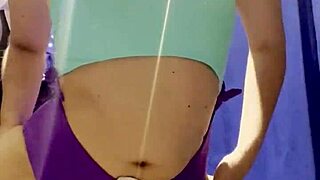 Hidden camera catches young latina exposing tits in department store fitting room!