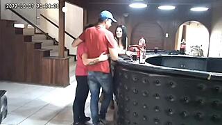 husband caught cheating on hidden cam with threesome