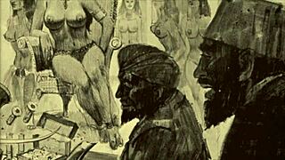 Vintage erotic drawings from antique retro collections