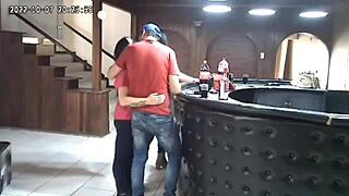 husband caught cheating on hidden cam with threesome