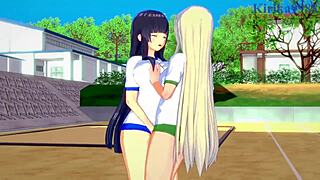 Yomi, ikaruga, and katsuragi in intense lesbian play from senran kagura hentai