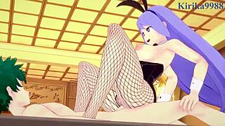 nejire hado and tsuyu asui and izuku midoriya bunny girl intense sex - my hero academia hentai 😍