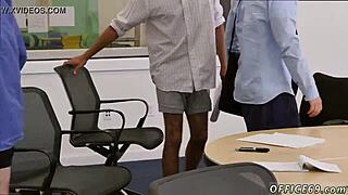 Straight executive strips for intense gay sex