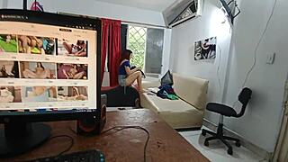 hey, sexo casero with my kinky colombian hermanastra, big ass, tight pussy, best handjob ever on my huge dick!