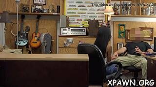 Perfect body goes wild in a shop in this hardcore scene