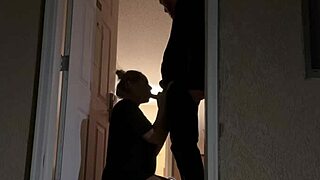 risky hotel doorway sex