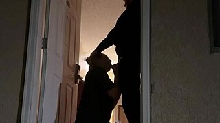 risky hotel doorway sex