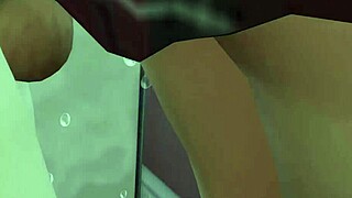 3d hentai girl gets her pussy licked in the steamy bath