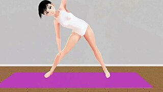 Leo Feels The Emotional Stretch In Anime Yoga Session