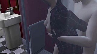 3d hentai girl gets her pussy licked in the steamy bath