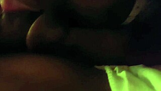 Ebony Babe Licks Up Massive Cumshot Intensely