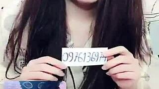 Beautiful bunny performs live show with full face while talking