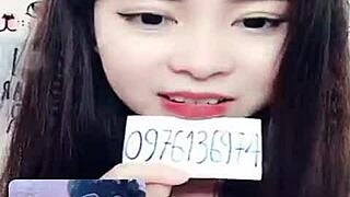 Beautiful bunny performs live show with full face while talking