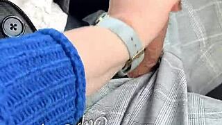 blowjob while driving the car, so risky and public!
