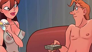 Forbidden movie in the living room - the naughty home animation