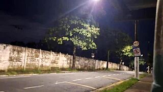 Damn! Risky public handjob at the bus stop next to a stunning stranger!