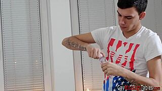 twink rides masturbating masseurs dick