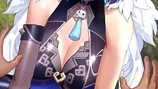 Yelan Genshin Impact Anime Character in Stunning Hentai Action