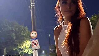 Damn! Risky public handjob at the bus stop next to a stunning stranger!