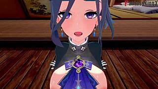 Clorinde having intense sex in genshin impact fantasy