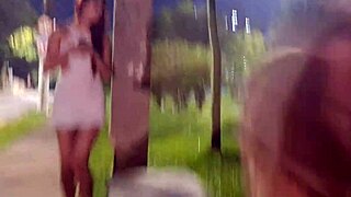 Damn! Risky public handjob at the bus stop next to a stunning stranger!