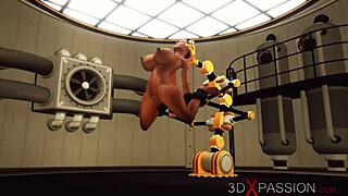 big tits beauty in restraints craves hard ebony anal fuck while bound.