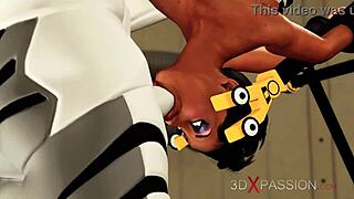 big tits beauty in restraints craves hard ebony anal fuck while bound.