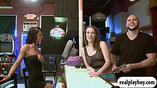 two pretty women get pounded on turns for some money