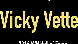 Vicky vette and julia ann dive into a hard lesbian sex session with big pussies.