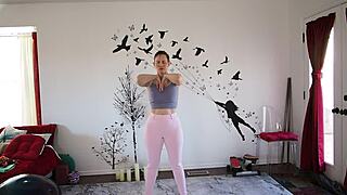 yoga lesson turns into a relaxing stretch session