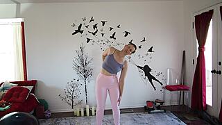 yoga lesson turns into a relaxing stretch session