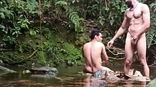 gay bareback orgy by the river, so tempting