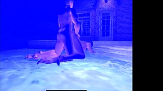 Erotic animation of a woman's poolside encounter