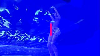 Erotic animation of a woman's poolside encounter