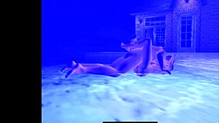 Erotic animation of a woman's poolside encounter