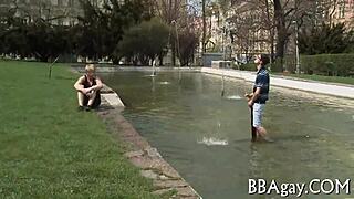 Coarse gay sex between two men in intense encounter