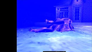 Erotic animation of a woman's poolside encounter