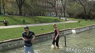 Coarse gay sex between two men in intense encounter