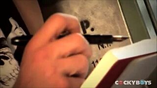 model gets ass-fucked in threesome group