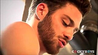 model gets ass-fucked in threesome group