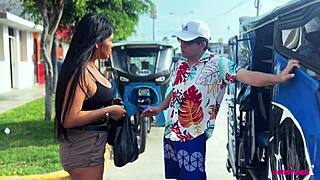 Peruvian latina pays mototaxi driver with intense sex