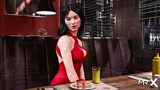 Showing Pussy In Restaurant!