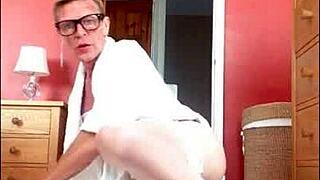 whiteniteb in stockings poses elegantly