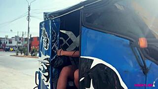 Peruvian latina pays mototaxi driver with intense sex