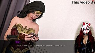 Kate 13 in cosplay costume solo scene.