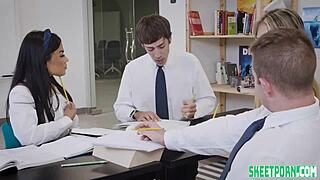 Teen Student Mia Kay Gets Wild in Library Study Session