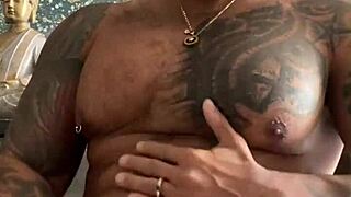 VIKTOR ROM TATTOOED MUSCLE GAY DANCES NAKED THEN MASTURBATES HIS BBC