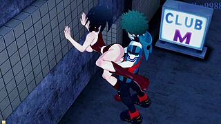 Mina ashido and momo yaoyorozu intense sex with izuku midoriya