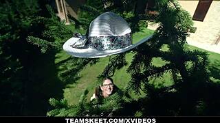 Tiny Sara Bell feels intense pleasure as she's fucked hard with blowjob and tit play in her first scene.